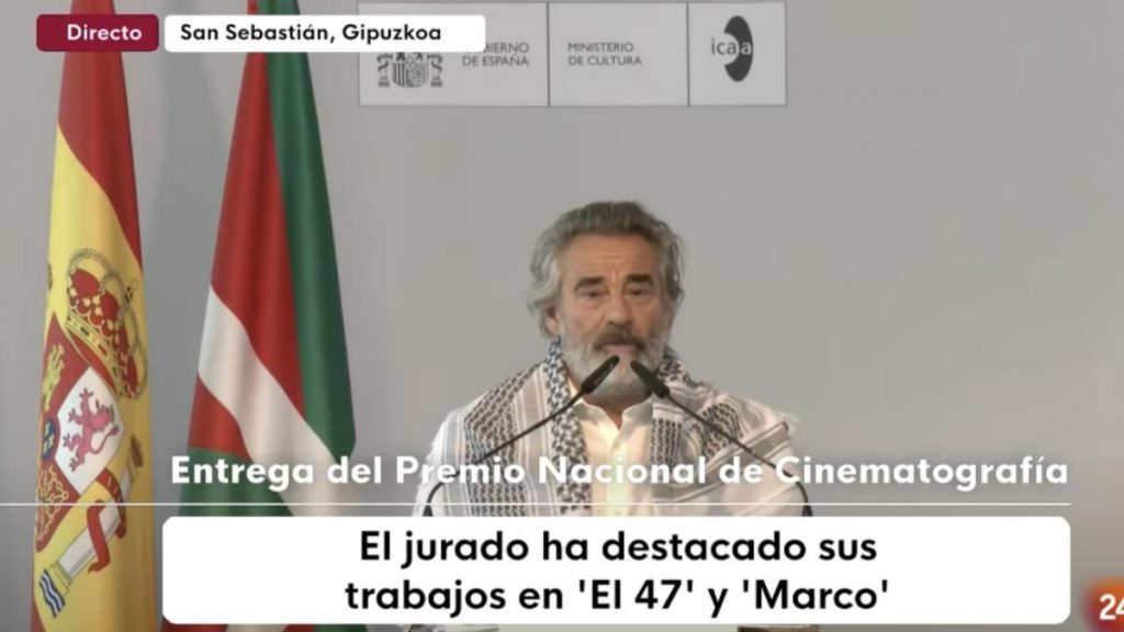 El gesto de Eduard Fernández con Gaza en su discurso por el Premio Nacional de Cinematografía es para enseñarlo en las escuelas