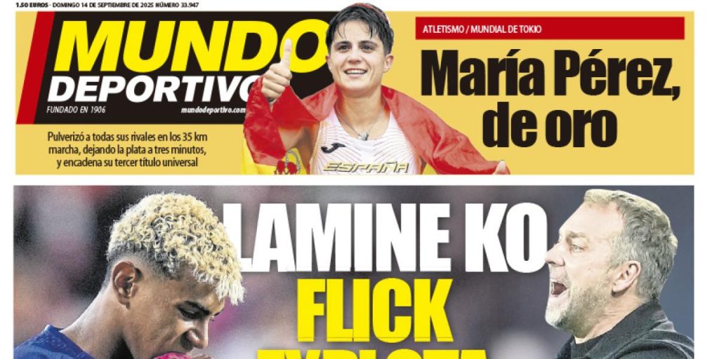 Portada de Mundo Deportivo del domingo 14 de septiembre de 2025