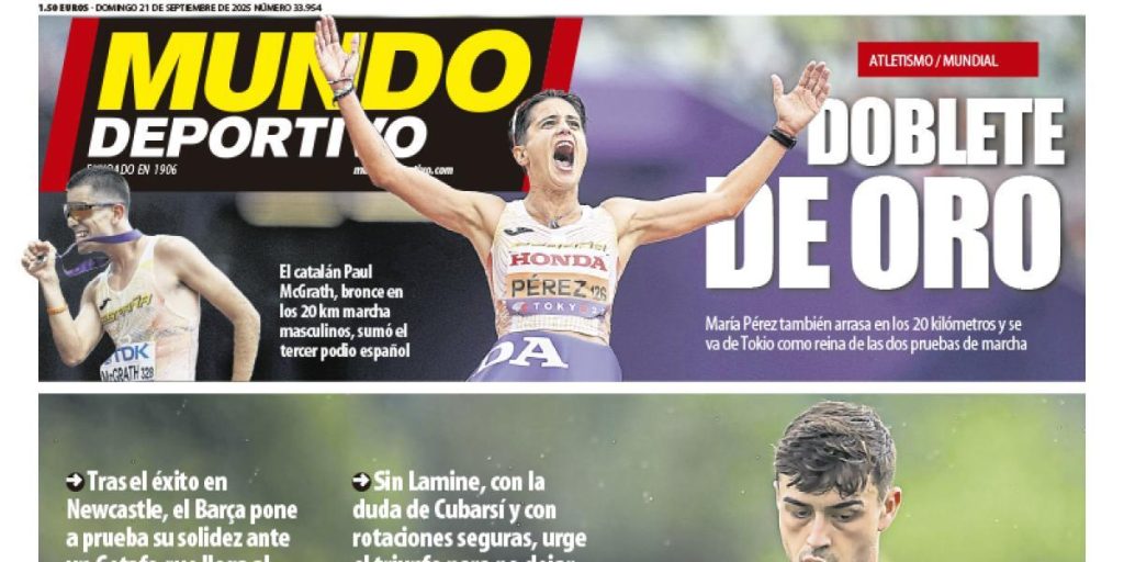 Portada de Mundo Deportivo del domingo 21 de septiembre de 2025